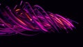 3D rendering of a colorful abstract background of strings, lines, ribbons, fibers or wires