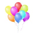 3D rendering of colorful balloons on an isolated background