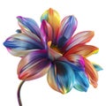 3D Rendering of a Colorful Beautiful Flower on Transparent Background - Ai Generated Royalty Free Stock Photo