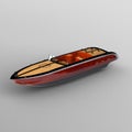 3d rendering of a colorful boat isolated on a white background