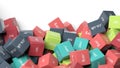 3d rendering, colorful cubes with domain extensions