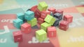 3D rendering of colorful cubes