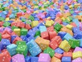 3D rendering of colorful dice