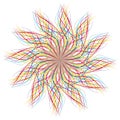 3D rendering of colorful lines making a form of a flower