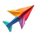 3D Rendering of a Colorful Paper Plane Toy on Transparent Background - Ai Generated Royalty Free Stock Photo