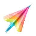 3D Rendering of a Colorful Paper Plane Toy on Transparent Background - Ai Generated Royalty Free Stock Photo