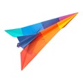 3D Rendering of a Colorful Paper Plane Toy on Transparent Background - Ai Generated Royalty Free Stock Photo