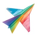 3D Rendering of a Colorful Paper Plane Toy on Transparent Background - Ai Generated Royalty Free Stock Photo