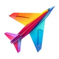 3D Rendering of a Colorful Paper Plane Toy on Transparent Background - Ai Generated Royalty Free Stock Photo