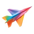 3D Rendering of a Colorful Paper Plane Toy on Transparent Background - Ai Generated Royalty Free Stock Photo