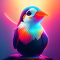 3D rendering of a colorful penguin isolated on a colored background Generative AI