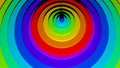 3d rendering of a colorful rainbow circles background animation