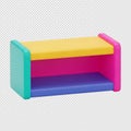 3d gradient colorful rectangular prism shape design isolated on transparent background Royalty Free Stock Photo