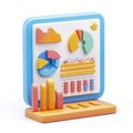 Colorful 3D Render of Data Charts and Graphs for Business Presentation Royalty Free Stock Photo