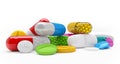 3d rendering - colorful tablets, pills, capsules - medicament