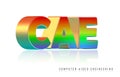 3D rendering of colorful text of CAE Royalty Free Stock Photo