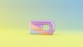 3d rendering colorful vibrant horizontal symbol of battery half on colored background