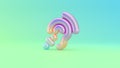 3d rendering colorful vibrant symbol of assistive listening systems on colored background