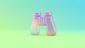 3d rendering colorful vibrant symbol of binoculars on colored background Royalty Free Stock Photo
