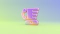 3d rendering colorful vibrant symbol of blender phone on colored background