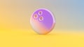 3d rendering colorful vibrant symbol of bowling ball on colored background Royalty Free Stock Photo