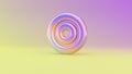 3d rendering colorful vibrant symbol of bullseye on colored background