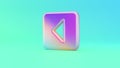 3d rendering colorful vibrant symbol of caret square left on colored background