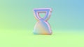 3d rendering colorful vibrant symbol of hourglass end on colored background