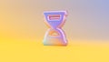 3d rendering colorful vibrant symbol of hourglass half on colored background