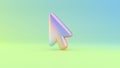 3d rendering colorful vibrant symbol of mouse pointer on colored background Royalty Free Stock Photo