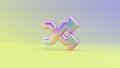 3d rendering colorful vibrant symbol of random on colored background