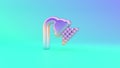 3d rendering colorful vibrant symbol of shower on colored background