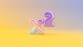 3d rendering colorful vibrant symbol of superscript on colored background