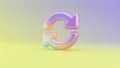 3d rendering colorful vibrant symbol of sync alt on colored background