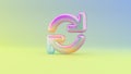3d rendering colorful vibrant symbol of sync on colored background