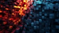 3d rendering of a colorful wall of cubes