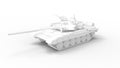 3D rendering of a combat tank, heavy armore defence vehicle isolated in white studio background