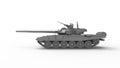 3D rendering of a combat tank, heavy armore defence vehicle isolated in white studio background
