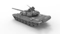 3D rendering of a combat tank, heavy armore defence vehicle isolated in white studio background