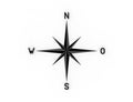 3d rendering of a compass north west south east isolated in white background