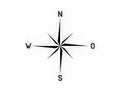 3d rendering of a compass north west south east isolated in white background