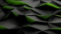 A 3D rendering of a complex, abstract geometric pattern in black and green. Royalty Free Stock Photo