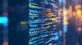 3D rendering of computer abstract screen background. Coding programming developing typing script source languages Royalty Free Stock Photo