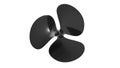 3D rendering of a computer generated boat propellor isolated Royalty Free Stock Photo