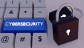 3d rendering of a computer keyboard with a padlock Royalty Free Stock Photo