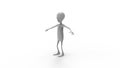 3D rendering of a model alien isolated in white background