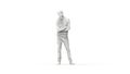 3d rendering of a computer model of a man standing in white studio background Royalty Free Stock Photo