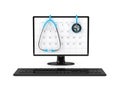 3d rendering of computer monitor with calendar and stethoscope Royalty Free Stock Photo