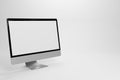 3D rendering Computer screen display monitor with blank screen isolate on white background Royalty Free Stock Photo
