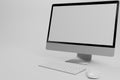 3D rendering Computer screen display monitor with blank screen isolate on white background Royalty Free Stock Photo